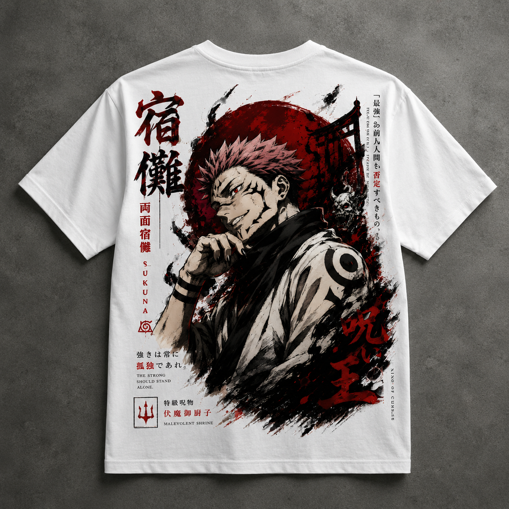 Sukuna Anime Graphic T-Shirt – King of Curses Edition